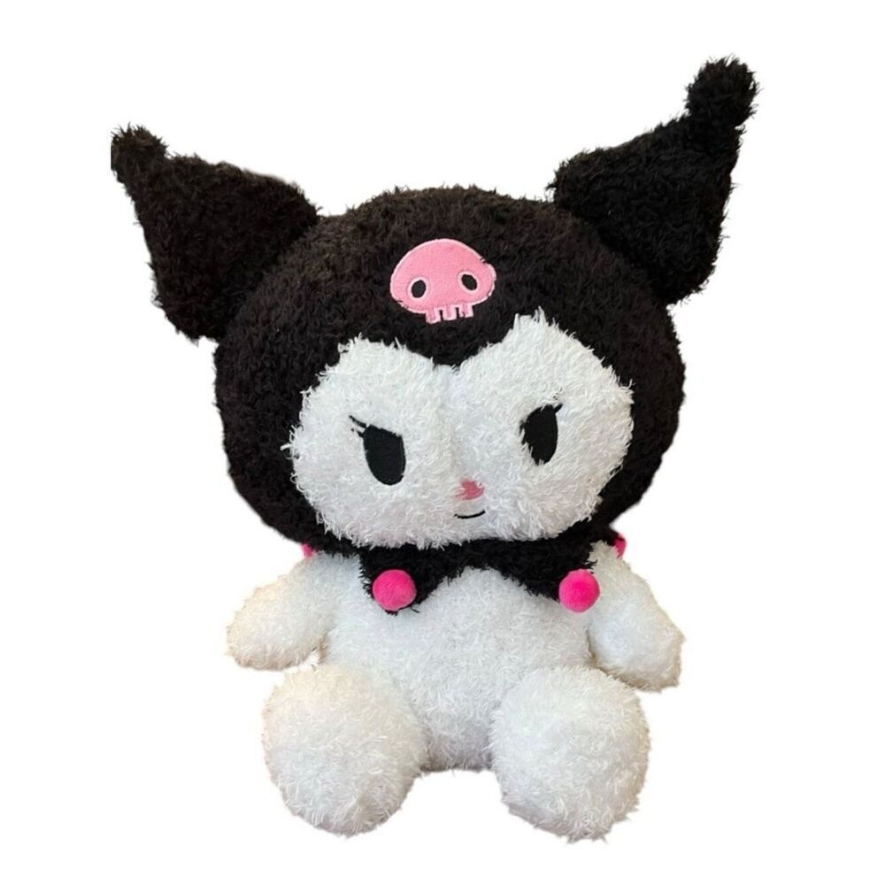 Hello Kitty Kuromi Plush Mini Backpack Faux Fur Pillow Large Pajama Bag NWT